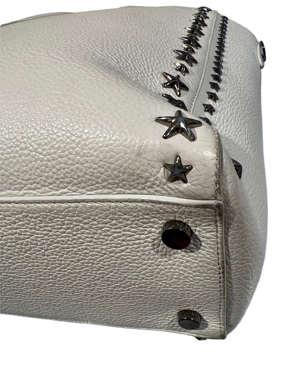 Jimmy Choo White Star Large Leather Tote - Picture 15 of 17